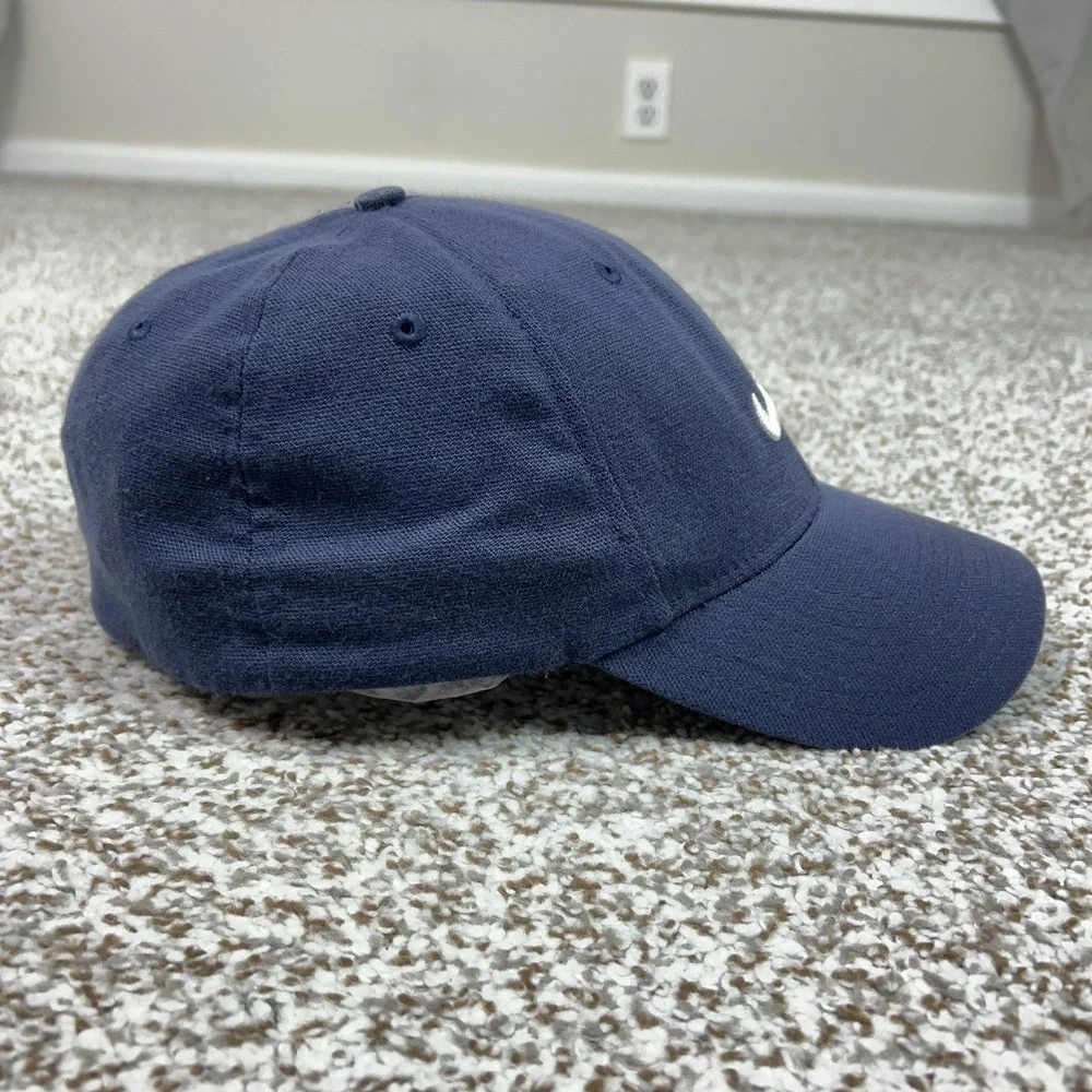 Nike Hat Cap Fitted‎ Mens One Size Blue Twill Swoosh Logo Casual Sports Gray Tag